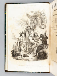 L'Amérique Septentrionale et Méridionale ou Description de cette grande partie du monde comprenant : l'Amérique russe, la Nouvelle-Bretagne, la Baie d'Hudson, le Labrador, Terre-Neuve, le Canada, les Etats-Unis du Nord, les Etats-Unis mexicains, la République de Guatimala, les Antilles, les Lucayes, les Républiques de Colombie, du Pérou, du Chili, la Patagonie, BuenosèAyres ou La Plata, le Paraguay, l'Empire du Brésil, les Guyanes, un extrait des voyages au pôle boréal, et enfin l'Islande, le Groënland, le Spitzberg, etc., avec un précis de la découverte, de la conquête et de l'origine des anciens peuples ; de leurs moeurs, usages, coutumes et religions - Les arts, sciences, commerce, manufactures et gouvernemens divers dans leur état actuel ; les productions naturelles, les curiosités, etc., tiré ou traduit des historiens et des voyageurs français et étrangers les plus célèbres jusqu'à nos jours, et mis en ordre par une Société de Géographes et d'Hommes de Lettres,