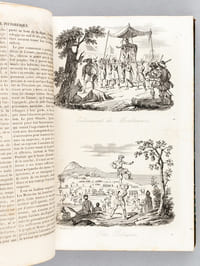 L'Amérique Septentrionale et Méridionale ou Description de cette grande partie du monde comprenant : l'Amérique russe, la Nouvelle-Bretagne, la Baie d'Hudson, le Labrador, Terre-Neuve, le Canada, les Etats-Unis du Nord, les Etats-Unis mexicains, la République de Guatimala, les Antilles, les Lucayes, les Républiques de Colombie, du Pérou, du Chili, la Patagonie, BuenosèAyres ou La Plata, le Paraguay, l'Empire du Brésil, les Guyanes, un extrait des voyages au pôle boréal, et enfin l'Islande, le Groënland, le Spitzberg, etc., avec un précis de la découverte, de la conquête et de l'origine des anciens peuples ; de leurs moeurs, usages, coutumes et religions - Les arts, sciences, commerce, manufactures et gouvernemens divers dans leur état actuel ; les productions naturelles, les curiosités, etc., tiré ou traduit des historiens et des voyageurs français et étrangers les plus célèbres jusqu'à nos jours, et mis en ordre par une Société de Géographes et d'Hommes de Lettres,