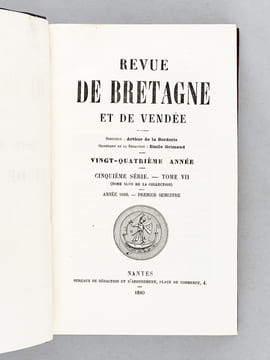 Revue de Bretagne et de Vendée. Année 1880 (2 Tomes, Tomes 47 et 48 - Complet) [ Edition originale ] Vingt-Quatrième Année Cinquième Série. Tomes VII ...
