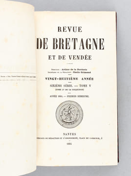 Revue de Bretagne et de Vendée. Année 1884 (2 Tomes, Tomes 55 et 56 - Complet) [ Edition originale ] Vingt-Huitième Année Sixième Série. Tomes V et VI ...