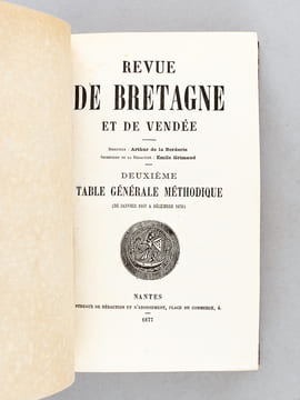 Revue de Bretagne et de Vendée. Année 1877 (2 Tomes, Tomes 41 et 42 - Complet) [ Edition originale ] Vingt et Unième Année Cinquième Série. Tomes I et ...