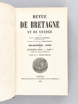 Revue de Bretagne et de Vendée. Année 1874 (2 Tomes, Tomes 35 et 36 - Complet) [ Edition originale ] Dix-Huitième Année Quatrième Série. Tomes V et VI ...