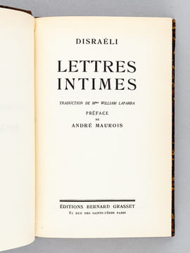 Lettres intimes.. DISRAELI, Benjamin