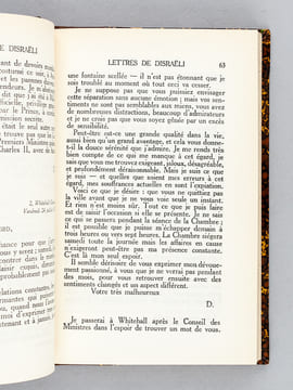 Lettres intimes.. DISRAELI, Benjamin