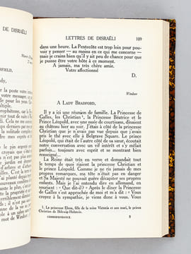 Lettres intimes.. DISRAELI, Benjamin
