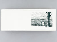 Belle carte orné d'une eau-forte : Lyon, Quai de la Saône [ Lot de 55 cartes à plier sur BFK Rives format 30 x 12 cm ]