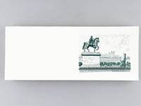 Belle carte orné d'une eau-forte : Lyon, Place Bellecour [ Lot de 45 cartes à plier sur beau vélin BFK Rives format 30 x 12 cm ]