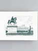 Belle carte orné d'une eau-forte : Lyon, Place Bellecour [ Lot de 45 cartes à plier sur beau vélin BFK Rives format 30 x 12 cm ]. Anonyme