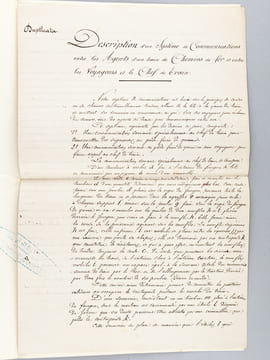 Brevet d'Invention accordé le 4 janvier 1876 à M. David Dietz, ingénieur civil, pour un système système de communication entre les agents d'un train ...