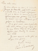 Lettre autographe signée de Paul Burani : "Mon cher ami, je vous adresse un ami, le Vicomte Jacques de Dreuille, sorti le 1er avec médaille d'or, de ...