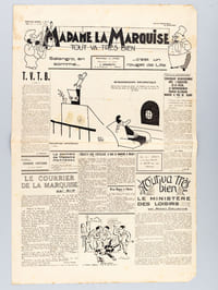 Madame la Marquise tout va très bien. Journal hebdomadaire, humoristique et satirique. Première Année. N° 1 du mercredi 24 juin 1936 et n° 2 du 1er juillet 1936  [ Edition originale ]