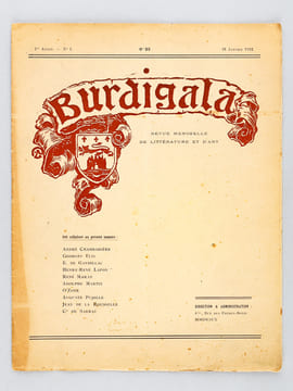 Burdigala. Revue Mensuelle de Littérature et d'Art (Série suivie du N°1 de la Première année 1912 au N°5 de la Troisième et dernière année 1914) Année ...