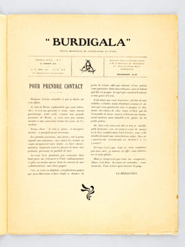 Burdigala. Revue Mensuelle de Littérature et d'Art (Série suivie du N°1 de la Première année 1912 au N°5 de la Troisième et dernière année 1914) Année ...