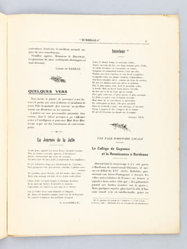 Burdigala. Revue Mensuelle de Littérature et d'Art (Série suivie du N°1 de la Première année 1912 au N°5 de la Troisième et dernière année 1914) Année ...