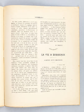 Burdigala. Revue Mensuelle de Littérature et d'Art (Série suivie du N°1 de la Première année 1912 au N°5 de la Troisième et dernière année 1914) Année ...