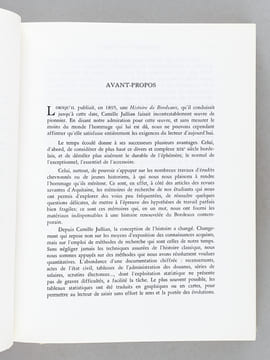 Histoire de Bordeaux (8 Tomes - Complet). Tome I : Bordeaux Antique ; Tome II : Bordeaux Médiéval I Le Haut Moyen-Age ; Tome III : Bordeaux Médiéval ...