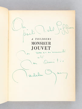 A toujours Monsieur Jouvet [ Livre dédicacé par l'auteur, avec 4 lettres autographes signées de l'auteur ]. OZERAY, Madeleine