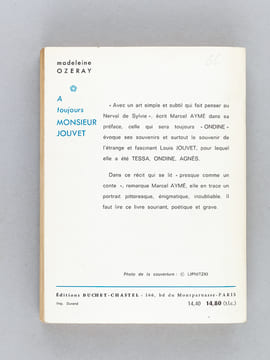 A toujours Monsieur Jouvet [ Livre dédicacé par l'auteur, avec 4 lettres autographes signées de l'auteur ]. OZERAY, Madeleine