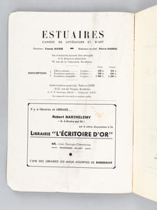 Estuaires. Cahiers de littératures et d'Art. Numéro 1. Mai - Juin 1946 [ Edition originale ]