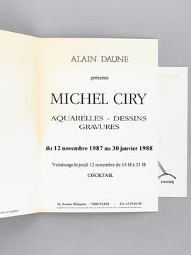 Michel Ciry. Huiles - Aquarelles - Gravures. Galerie Patrick Héraud [ Avec une belle lettre autographe signée de Michel Ciry ] Carton d'invitation au ...