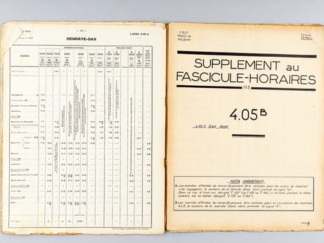 [ Renseignements techniques N° 4.05 A et 4.05 B ] : 4.05.1 : Bordeaux à Dax Mai 1960  [ Avec : ] Fascicule-Horaires N° 4.05 A Horaires. ...