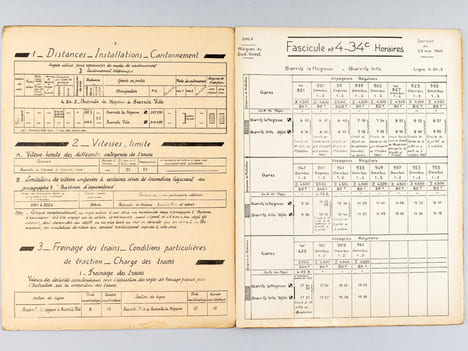 Renseignements techniques N° 4.34 C 4.34 2  Biarritz la Négresse à Biarritz Ville. Mai 1959  [ Avec : ] Fascicule-Horaires N° 4.34. C Horaires. ...
