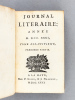 Journal Littéraire : Année MDCCXXXI. Tome Dix-Huitième (Première et Deuxième Partie) [ 1731 ]. Collectif ; ( GRAVESANDE ; MARCHAND, Prosper ; DE ...