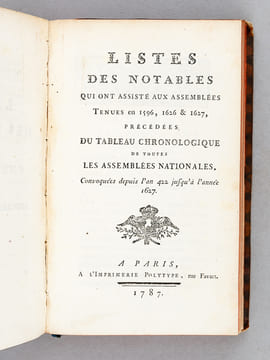 [ Recueil de 6 pièces relatives aux Assemblées des Notables ] Instruction sur les Assemblées Nationales, tant générales que particulières, depuis le ...
