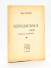 Adolescence. Poëmes. [ Edition originale - Livre dédicacé par l'auteur ]. RICHARD, Roger