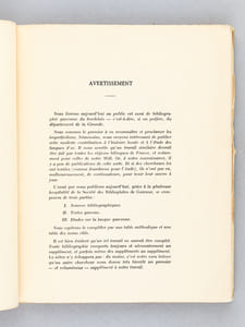 Bibliographie gasconne du Bordelais [ Edition originale - Avec 4 lettres signées de l'auteur évoquant l'ouvrage ] [On joint : ] La Littérature gasconne du Bordelais [ On joint : ] Deux Journaux Bordelais en GAscon. Lou Raouzelet (1870) et La Cadichounne (1877)
