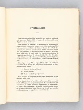 Bibliographie gasconne du Bordelais [ Edition originale - Avec 4 lettres signées de l'auteur évoquant l'ouvrage ] [On joint : ] La Littérature ...