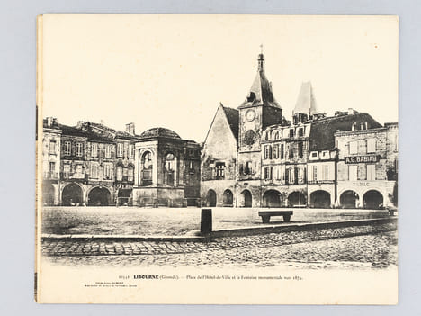 Lot de 6 cartes postales géantes de Libourne : Le Tertre de Fronsac et les bords de la Dordogne (vue prise des allées Souchet) ; Clocher de l'Eglise ...