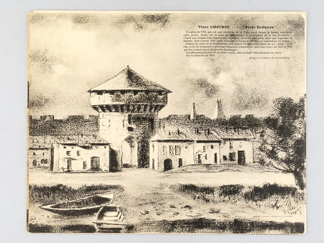 Lot de 6 cartes postales géantes de Libourne : Le Tertre de Fronsac et les bords de la Dordogne (vue prise des allées Souchet) ; Clocher de l'Eglise ...