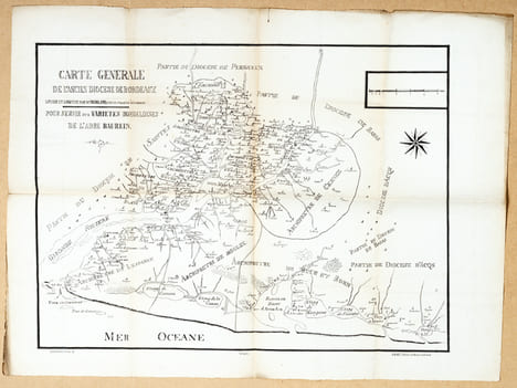 Carte Générale de l'Ancien diocèse de Bordeaux, levée et dressée par Mr Berland, curé de St Martin de Labarde. Pour servir aux Variétés Bordeloises de ...