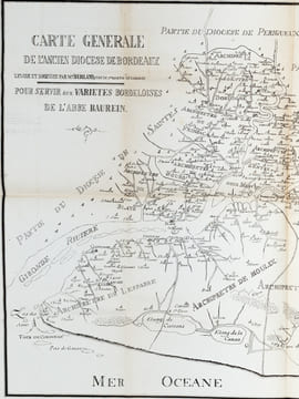 Carte Générale de l'Ancien diocèse de Bordeaux, levée et dressée par Mr Berland, curé de St Martin de Labarde. Pour servir aux Variétés Bordeloises de ...