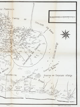 Carte Générale de l'Ancien diocèse de Bordeaux, levée et dressée par Mr Berland, curé de St Martin de Labarde. Pour servir aux Variétés Bordeloises de ...
