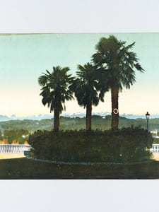 Pau. La Chaîne des Pyrénées vue du Square Saint-Martin (C.C. 4) [ Vue panoramique géante en couleurs format 56 x 23 cm ]