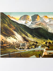 Gavarnie - Le Cirque et son village [ Vue panoramique géante en couleurs format 56 x 22 cm ]