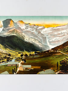Gavarnie - Le Cirque et son village [ Vue panoramique géante en couleurs format 56 x 22 cm ]