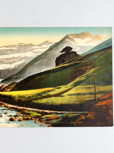 Gavarnie - Le Cirque et le Gave [ Vue panoramique géante en couleurs format 56 x 22 cm ]