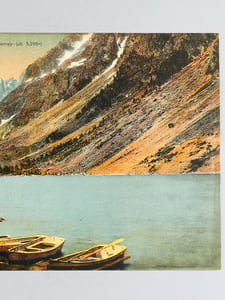 Cauterets (Hautes-Pyrénées) Le Lac de Gaube et le Vignemale (alt. 3.298 m) (C.C. 10) [ Vue panoramique géante en couleurs format 56 x 22,5 cm ]