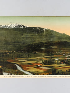 Argelès-Gazost. Fond du Lavedan et coupures de Cauterets, Arrens ; vue prise des hauteurs de Silhen (C.C. 44) [ Vue panoramique géante en couleurs format 56 x 22,5 cm ]