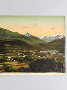 Argelès-Gazost. Fond du Lavedan et coupures de Cauterets, Arrens ; vue prise des hauteurs de Silhen (C.C. 44) [ Vue panoramique géante en couleurs format 56 x 22,5 cm ]