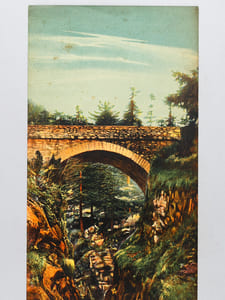 Cauterets. Le Pont d'Espagne [ Vue géante en couleurs format 56 x 21,5 cm ]