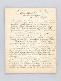 Ensemble de 6 manuscrits littéraires originaux : L'Abandonnée. Nouvelle Alsacienne ; Le Retour du Proscrit ; La Grève. Nouvelle Dramatique ; Le Petit Sergent ; Le Cadeau de Noël du Père Antoine. Conte de Noël Alsacien ; Mariage par Procuration. Comédie