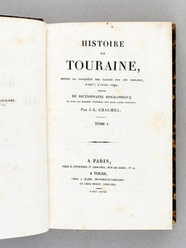 Histoire de Touraine, depuis la Conquête des Gaules par les Romains, jusqu'à l'année 1790 (4 Tomes - Complet) suivie du Dictionnaire biographique de ...