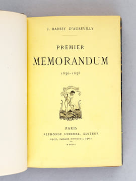 Premier Mémorandum 1836-1838 [ On joint : ] Deuxième Mémorandum (1838) et quelques pages de 1864. BARBEY D'AUREVILLY, Jules 