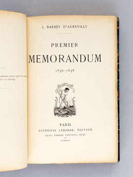 Premier Mémorandum 1836-1838 [ On joint : ] Deuxième Mémorandum (1838) et quelques pages de 1864. BARBEY D'AUREVILLY, Jules 