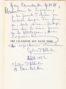 Des Calanques aux faces Nord [ Livre dédicacé par l'auteur ]. D'ALBERTAS, Sylvia