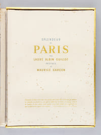 Splendeur de Paris [ Edition originale - Livre dédicacé par l'auteur, avec 20 héliogravures toutes signées par Laure Albin-Guillot]